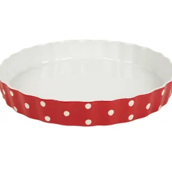 Gifi Plat à tarte rouge à pois blancs Online