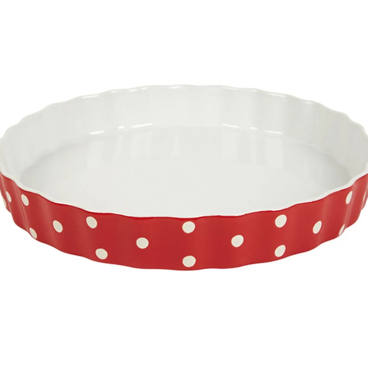Gifi Plat à tarte rouge à pois blancs Online