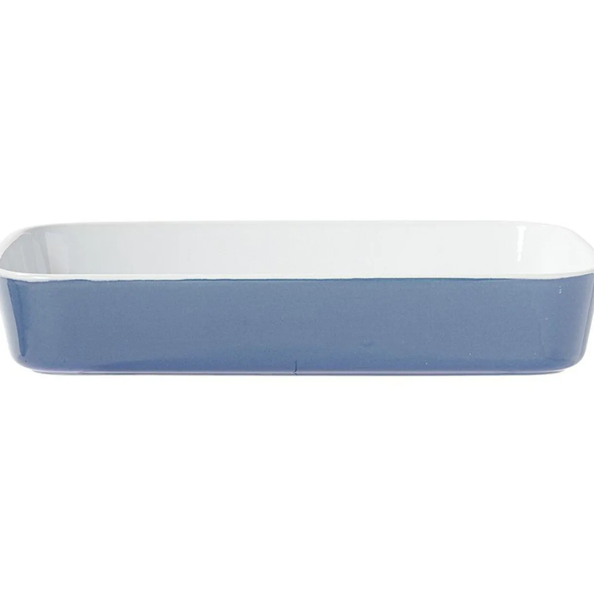 Gifi Plat cuisson rectangulaire exterieur bleu interieur blanc 1L 2L x2 Discount