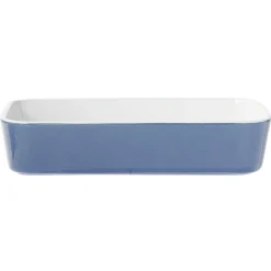 Gifi Plat cuisson rectangulaire exterieur bleu interieur blanc 1L 2L x2 Discount