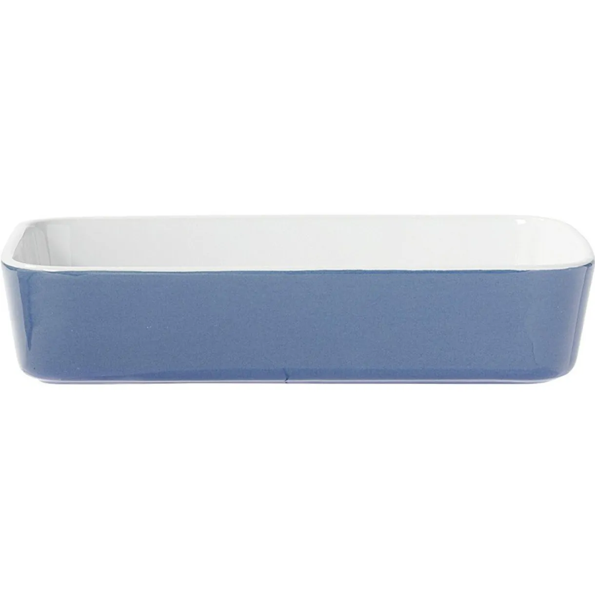 Gifi Plat cuisson rectangulaire exterieur bleu interieur blanc 1L 2L x2 Discount