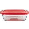 Gifi Plat de cuisson carré en verre avec couvercle en plastique 1 L Outlet