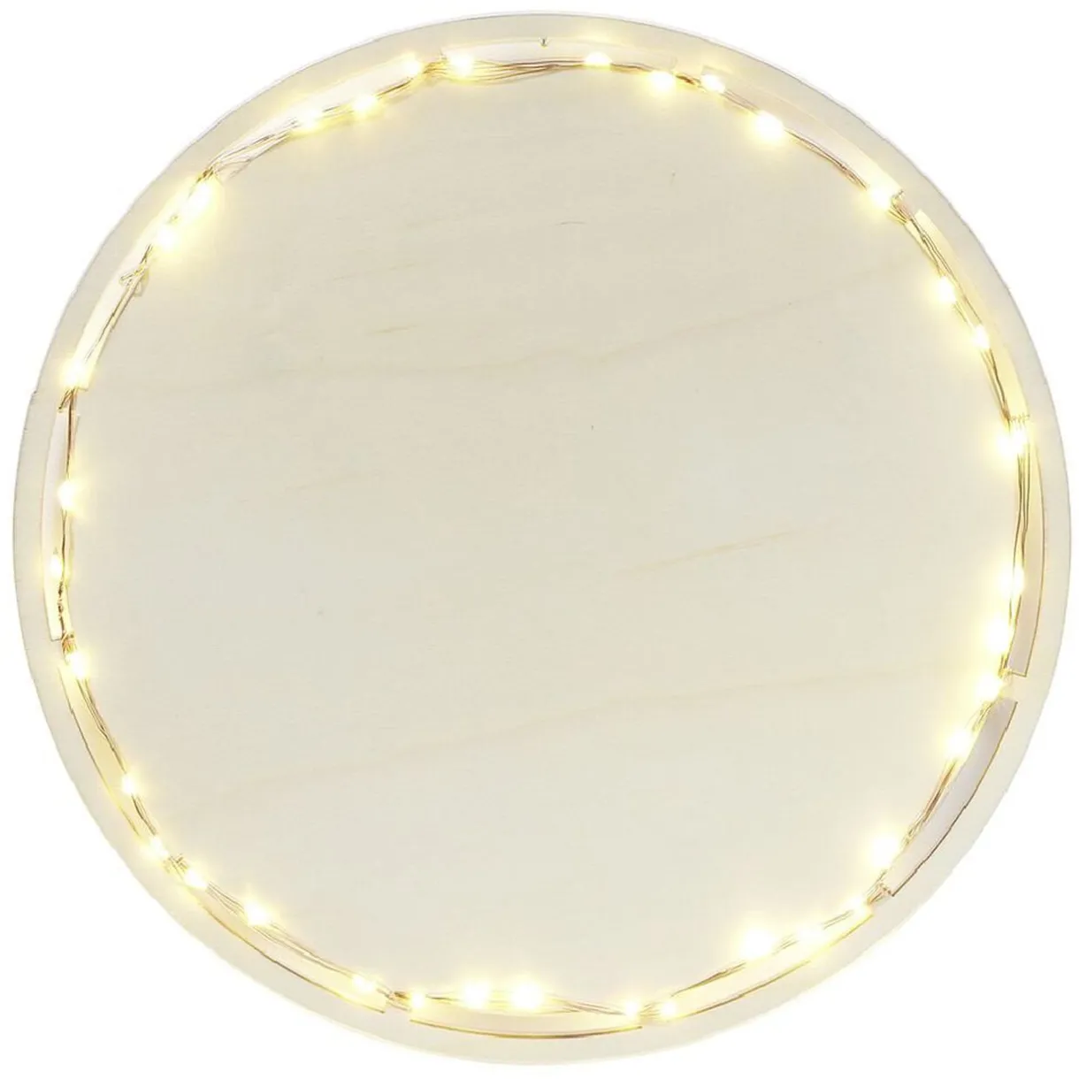 Gifi Plat de présentation à LED Ø26,5cm bois beige Sale