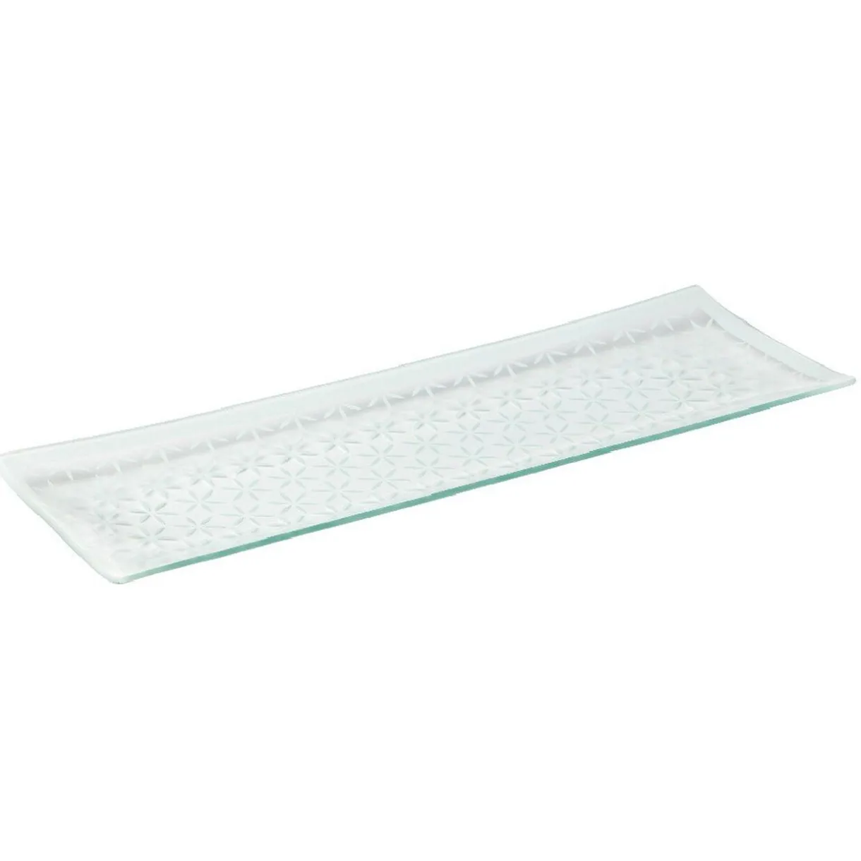 Gifi Plat de service rectangulaire blanc motif flocons New