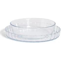 Gifi Plat en verre borosilicate x2 - Ø22,6cm et Ø27cm Best