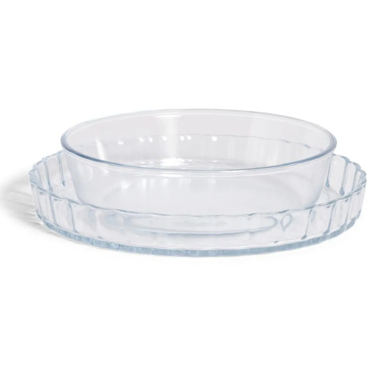 Gifi Plat en verre borosilicate x2 - Ø22,6cm et Ø27cm Best