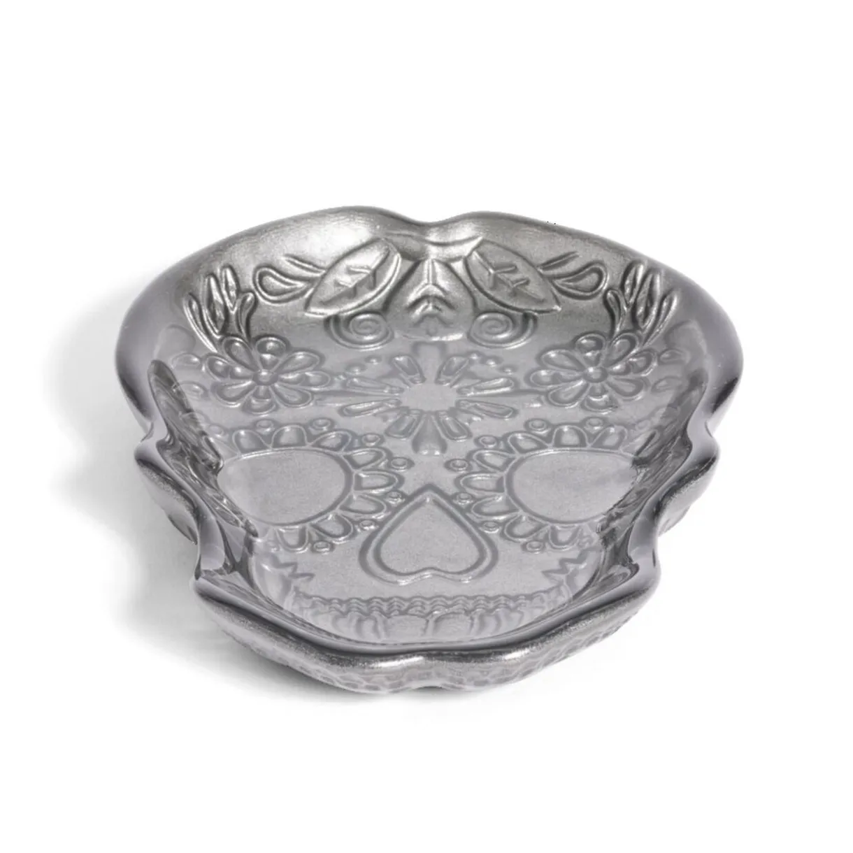 Gifi Plat Halloween tête de mort mexicaine en verre noir 15x11xH2cm Hot