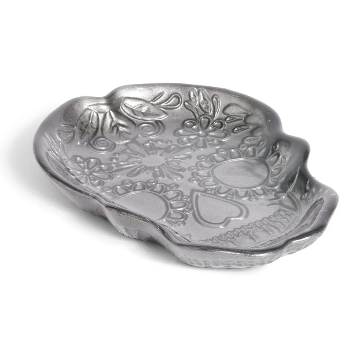Gifi Plat Halloween tête de mort mexicaine en verre noir 15x11xH2cm Hot