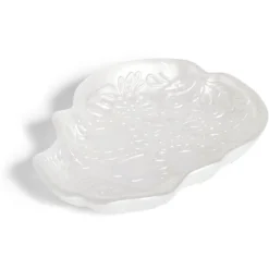 Gifi Plat Halloween tête de mort mexicaine en verre blanc 15x11xH2cm
