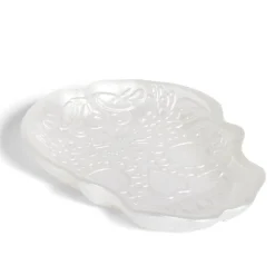 Gifi Plat Halloween tête de mort mexicaine en verre blanc 15x11xH2cm