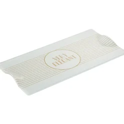 Gifi Plat rectangulaire blanc et doré Outlet
