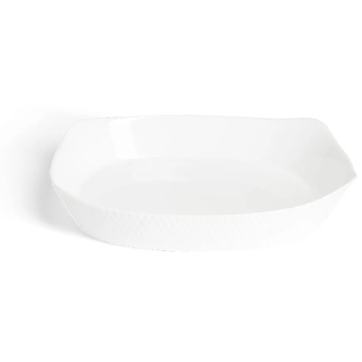 Gifi Plat rectangulaire 22x30cm Luminarc contour relief blanc New