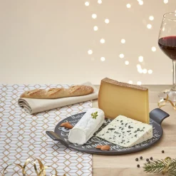 Gifi Plateau à fromage noir et blanc