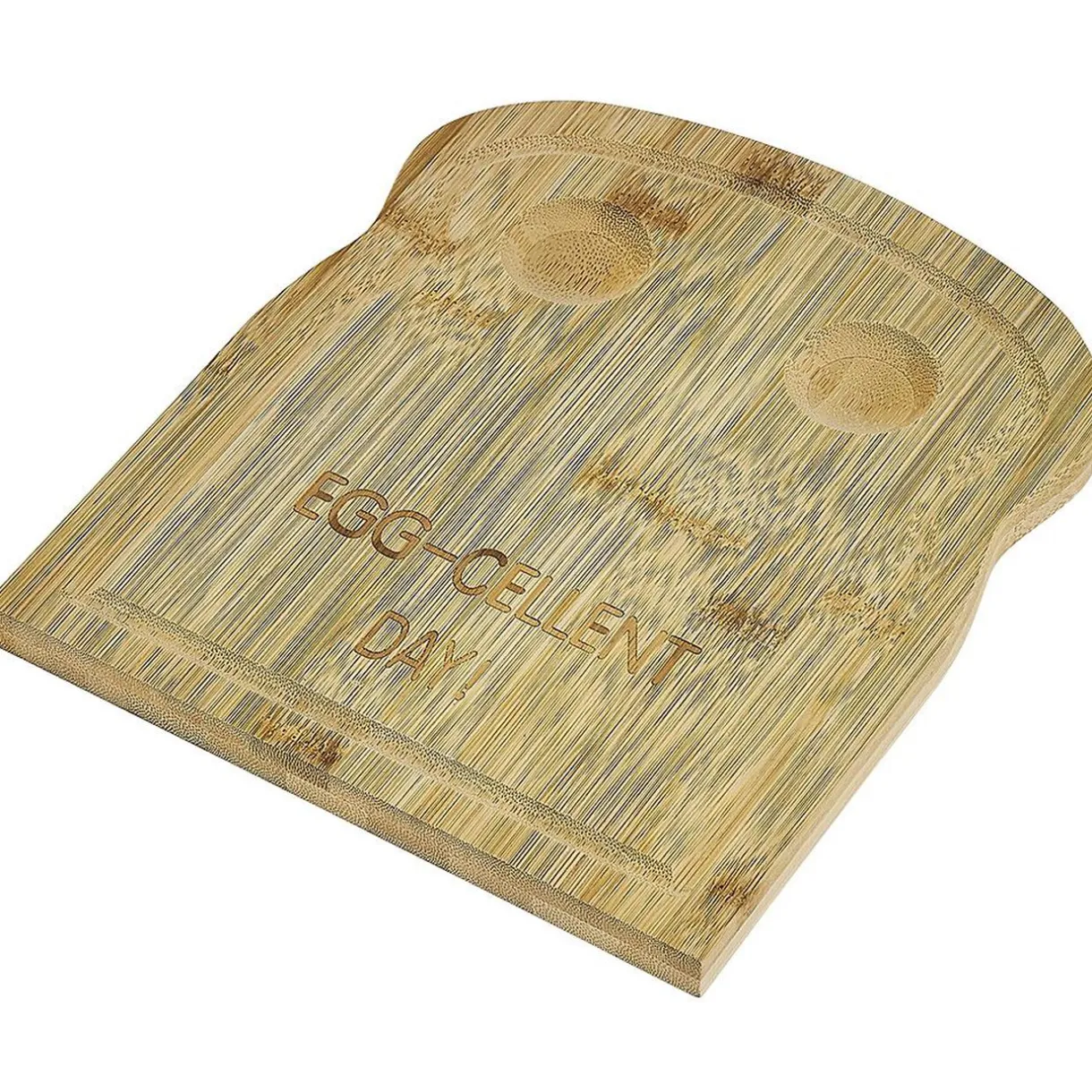 Gifi Plateau avec 2 emplacements à oeufs en bambou 24x20cm
