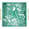 Gifi Plateau avec motif tropicaux découpe et fond en verre