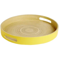 Gifi Plateau bambou contour coloré 35x35xH5cm