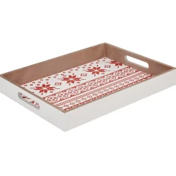 Gifi Plateau blanc naturel à motifs rouges Hot