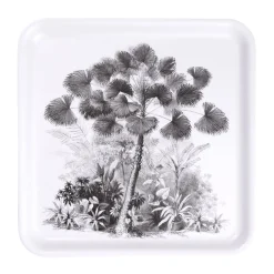 Gifi Plateau carré mélaminé motif arbre gris et blanc 33x33cm Outlet
