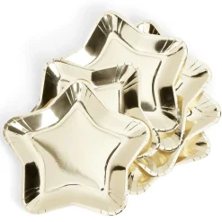 Gifi Plateau carton étoile doré Ø24,5cm x6