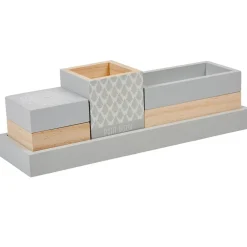 Gifi Plateau de rangement déco bois gris naturel Discount