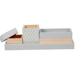 Gifi Plateau de rangement déco bois gris naturel Discount