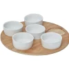 Gifi Plateau de service avec 6 coupelles blanches Clearance