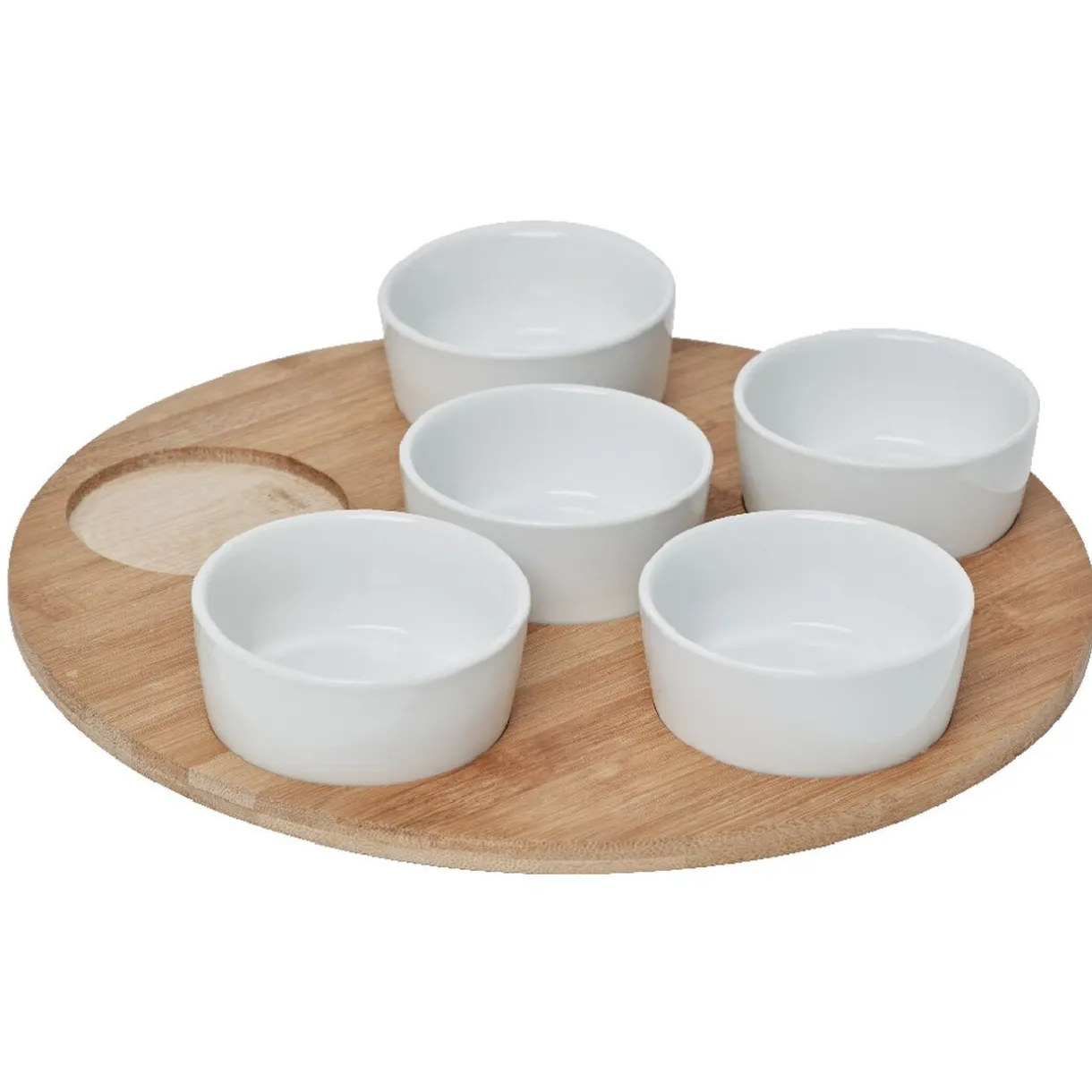 Gifi Plateau de service avec 6 coupelles blanches Clearance