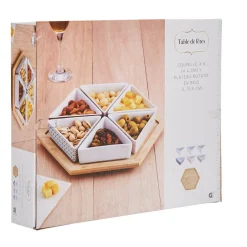 Gifi Plateau de service avec 6 coupelles triangles