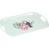 Gifi Plateau de service bleu motif oiseau tropical