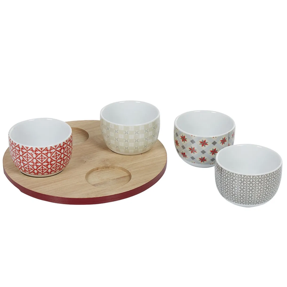 Gifi Plateau de service et bols carreaux de ciment 4 design Outlet