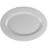 Gifi Plateau de service ovale martelé blanc