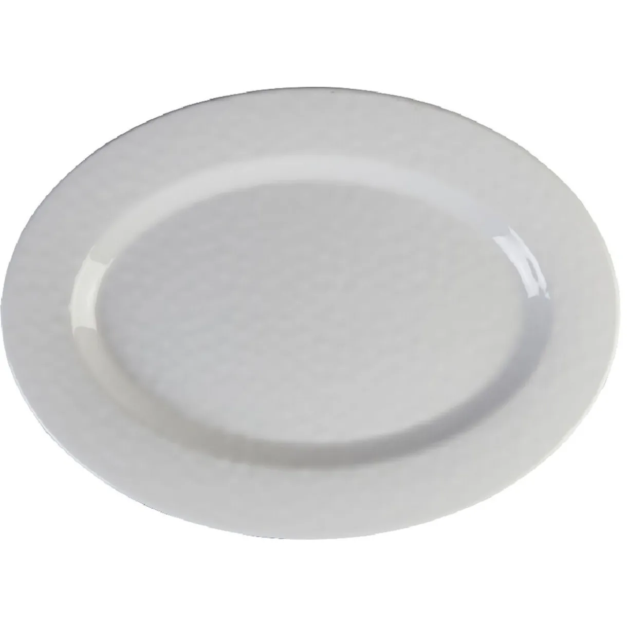 Gifi Plateau de service ovale martelé blanc