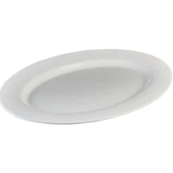 Gifi Plateau de service ovale martelé blanc