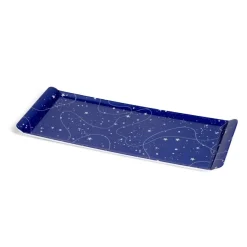 Gifi Plateau de service rectangulaire mélaminé bleu motif astral 18x37,5cm Hot