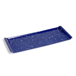 Gifi Plateau de service rectangulaire mélaminé bleu motif astral 18x37,5cm Hot