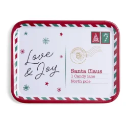 Gifi Plateau de service rectangulaire Noël mélaminé motif carte postale 19x37,5cm Discount