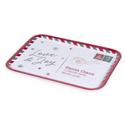 Gifi Plateau de service rectangulaire Noël mélaminé motif carte postale 19x37,5cm Discount
