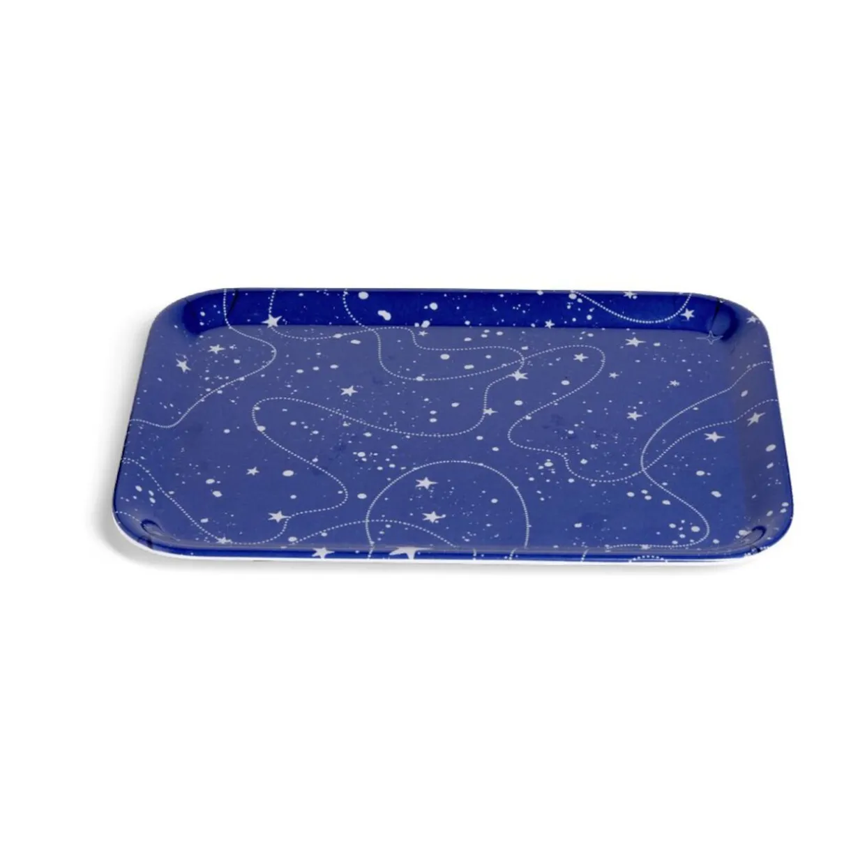Gifi Plateau de service rectangulaire mélaminé bleu motif astral 21,7x28,7cm Best