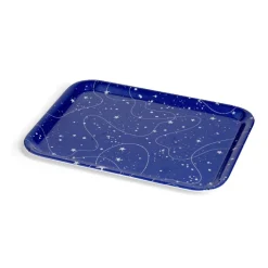Gifi Plateau de service rectangulaire mélaminé bleu motif astral 21,7x28,7cm Best