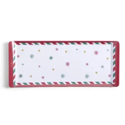 Gifi Plateau de service rectangulaire mélaminé Noël traditionnel 18,8x37,4cm Discount