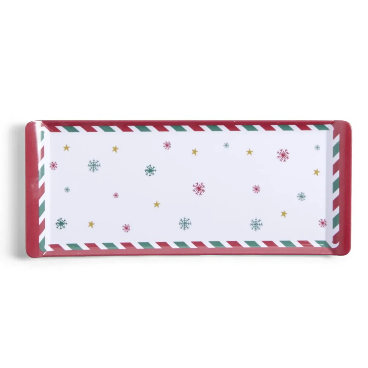 Gifi Plateau de service rectangulaire mélaminé Noël traditionnel 18,8x37,4cm Discount