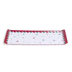 Gifi Plateau de service rectangulaire mélaminé Noël traditionnel 18,8x37,4cm Discount