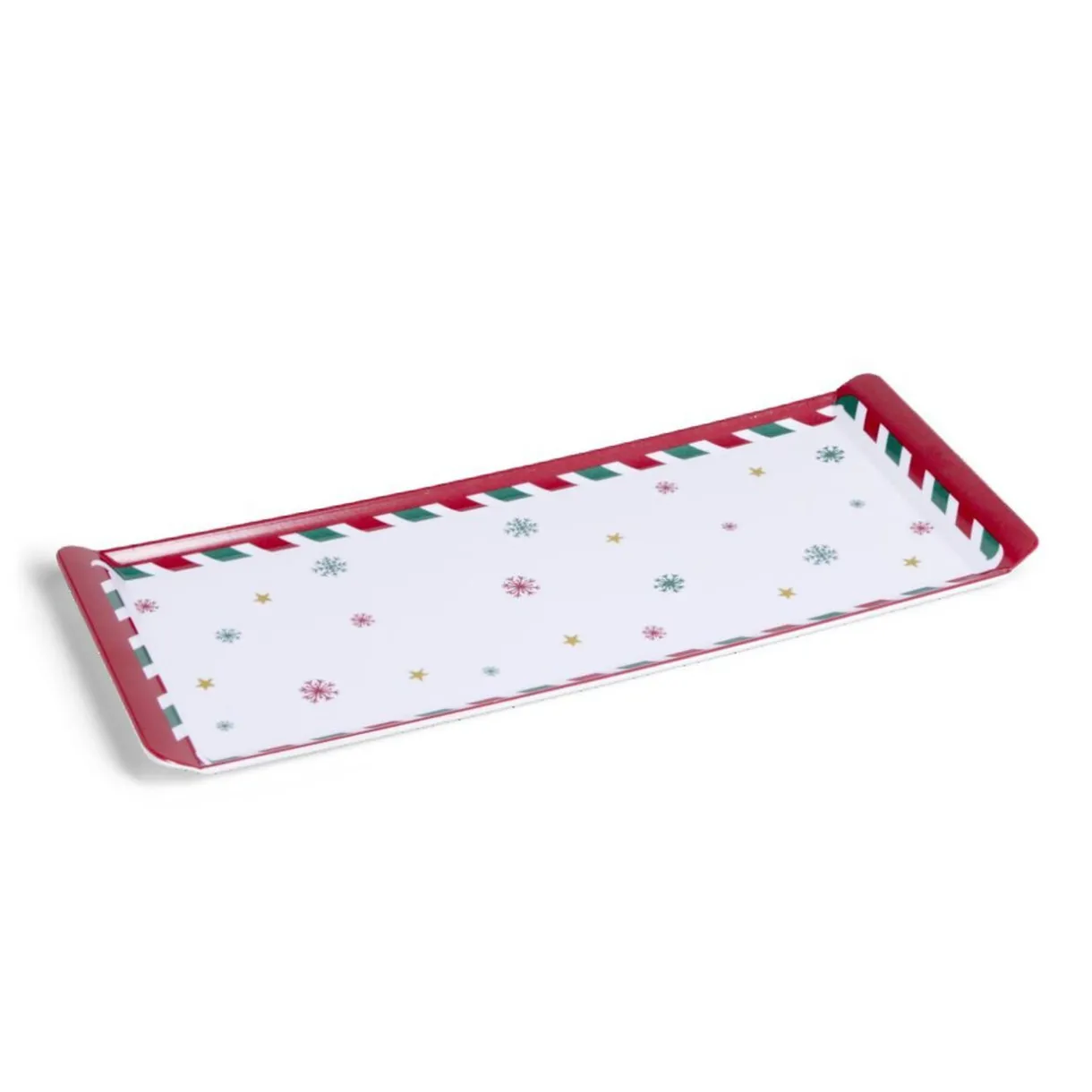 Gifi Plateau de service rectangulaire mélaminé Noël traditionnel 18,8x37,4cm Discount