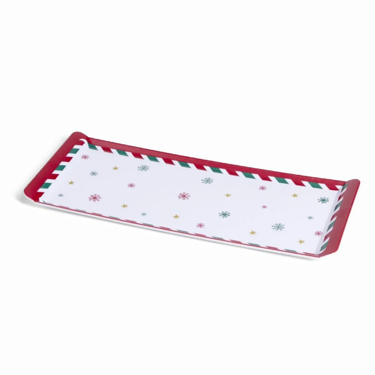 Gifi Plateau de service rectangulaire mélaminé Noël traditionnel 18,8x37,4cm Discount