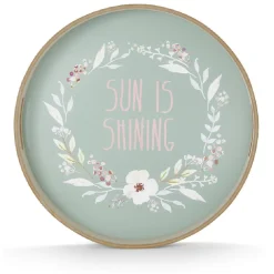 Gifi Plateau de service rond en bois Sun is shining New