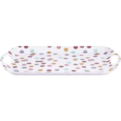 Gifi Plateau en plastique décor pois multicolore