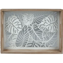Gifi Plateau en verre et bois