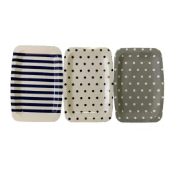 Gifi Plateau plastique rayé ou à pois 33x22xH1,5cm