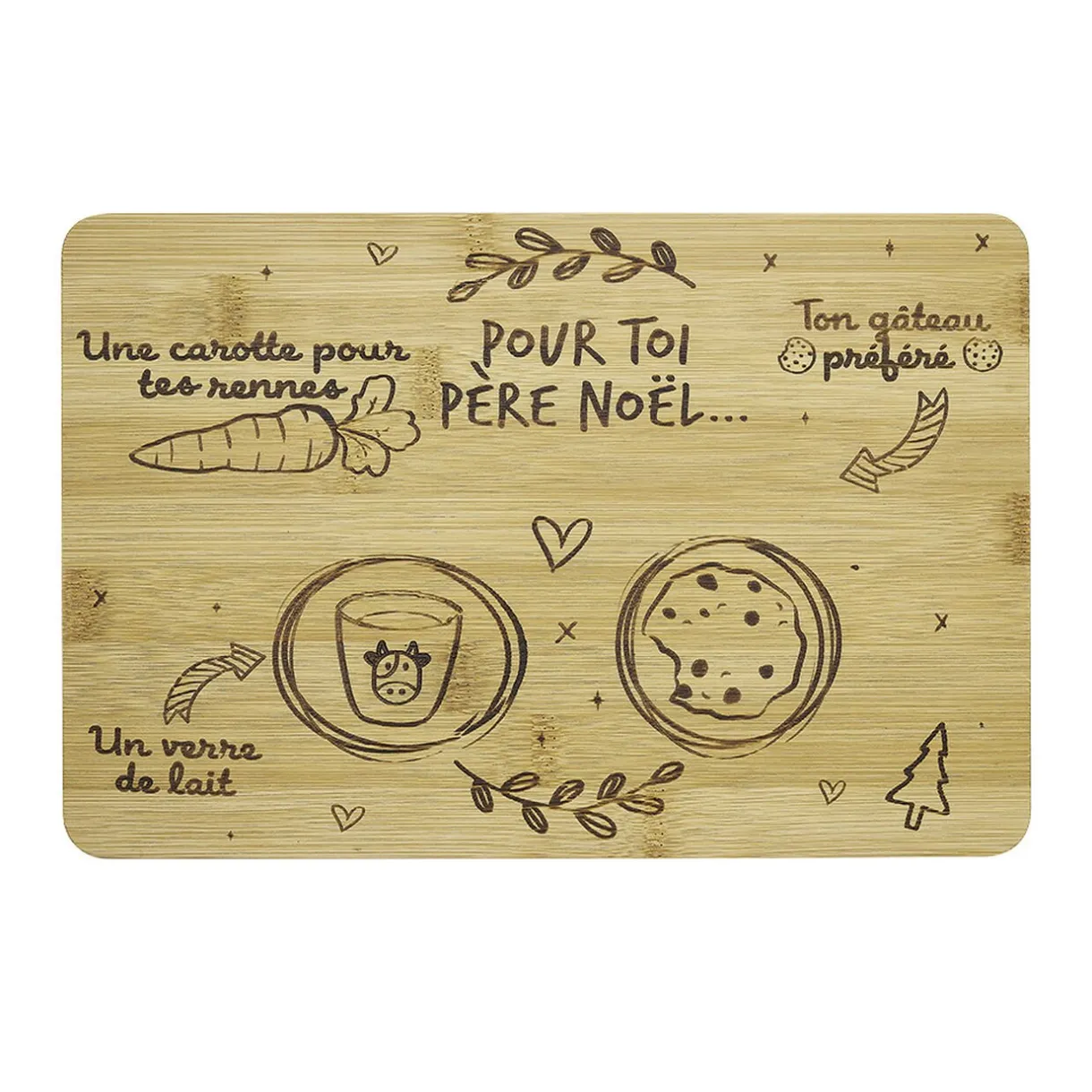 Gifi Plateau Père Noël en bambou