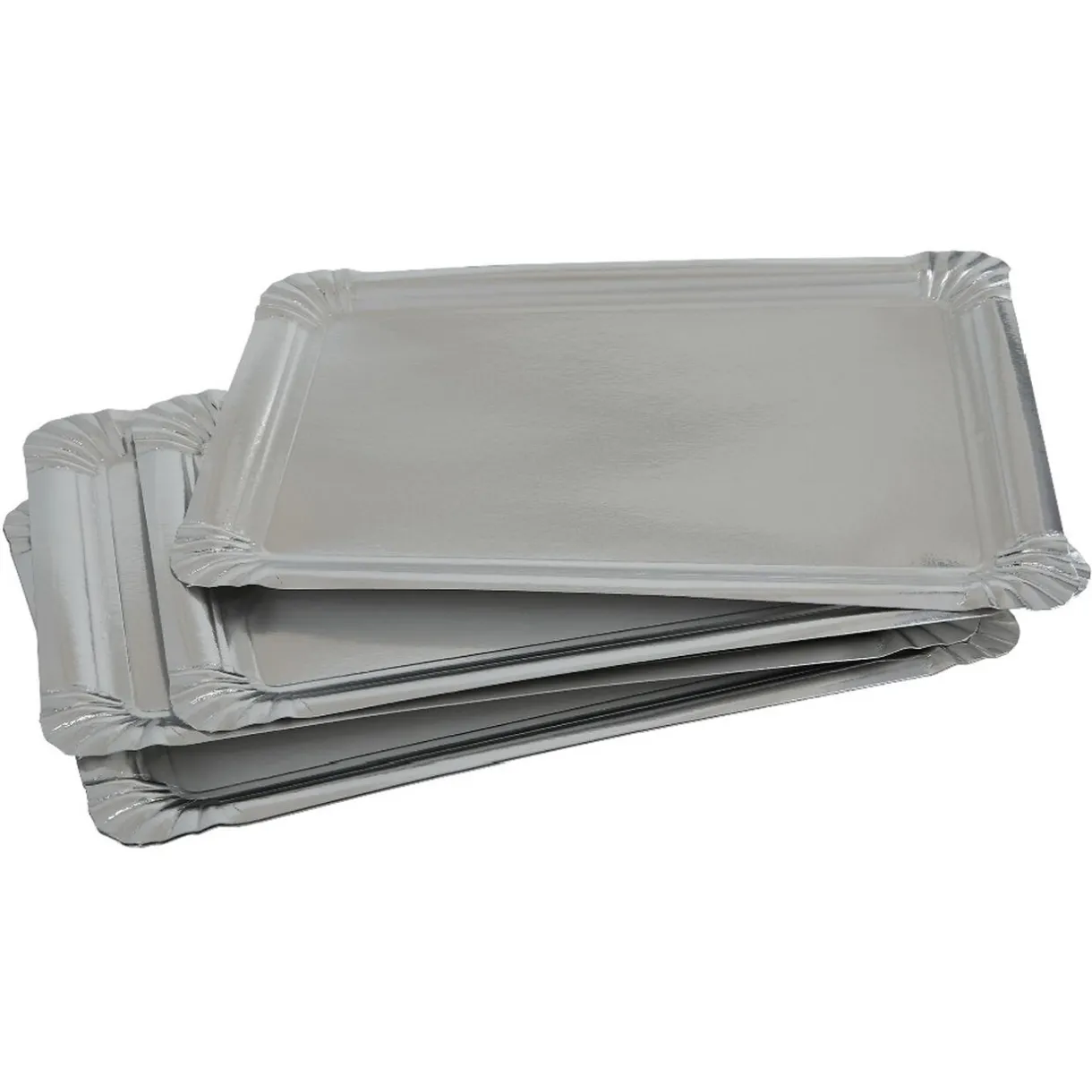 Gifi Plateau rectangulaire argenté en carton x5